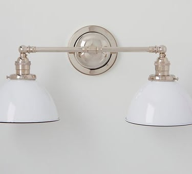 Kitchen Light - Bathroom Vanity - Light Fixture Wall Sconce - 7" metal dome shades - 