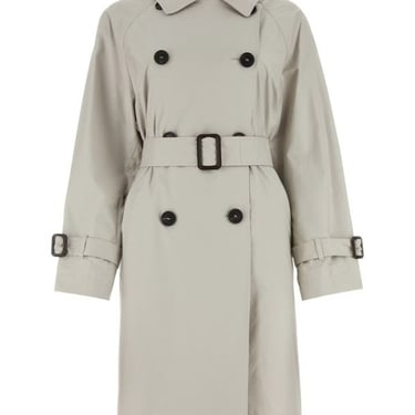 Max Mara The Cube Woman Light Grey Twill Titrench Trench