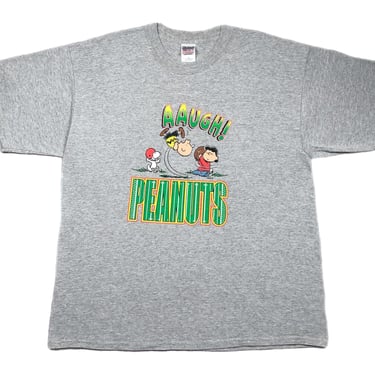 Vintage 90s/Y2K Peanuts “A Boy Named Charlie Brown” Football Kick Meme Graphic T-Shirt Size XL 