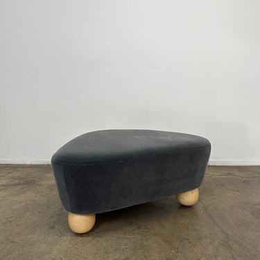 Wedge Ottoman on Hand Turned Ball Legs- Made to Order 