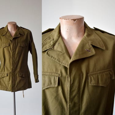 Vintage US Army Olive Drab Overcoat 