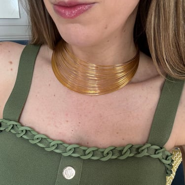Chic French Gold Wire Collar Necklace