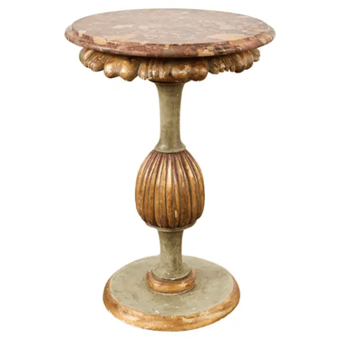 19th Century Italian Baroque Style Marble Top Drinks Table