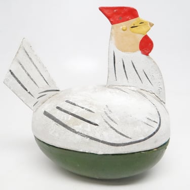 Vintage German Chicken Egg,  Chick Candy Container for  Easter, Hand Painted 