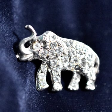 Elephant Mini Brooch - Mid-Century Rhinestone Pin - Lucky Elephant Jewelry - Vintage Jewelry | Bixley Shop 