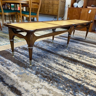 Walnut with leather top Coffee Table