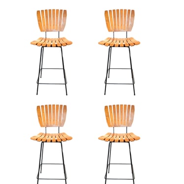 Set of 4 Arthur Umanoff Bar Stools – Mid-Century Modern Classic