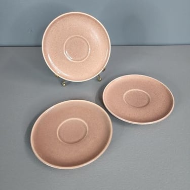 Set of 3 Russel Wright Steubenville American Modern Coral Saucer Plates 