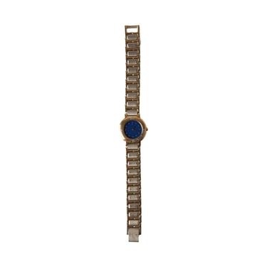 YSL Silver + Gold Blue Logo Watch 5