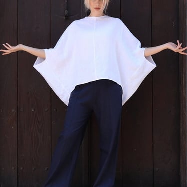 Damaris Asymmetric Wide Sleeve Blouse