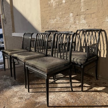 Set of 6 Ebonized Neoclassical Dining Chairs