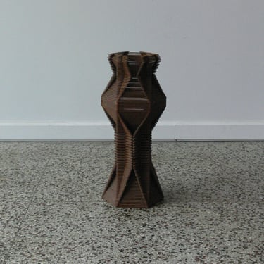Handmade Vintage Popsicle Stick Sculpture // Vase 