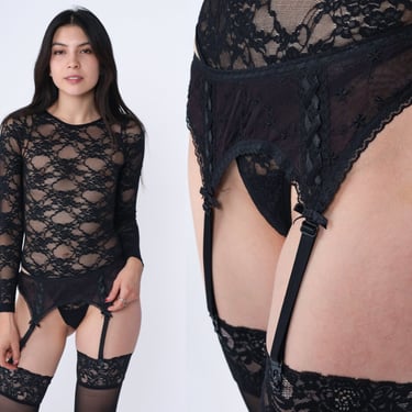 90s Garter Belt Black Stocking Clips Sexy Lace | Shop Exile - Tucson, AZ |  ATTIC