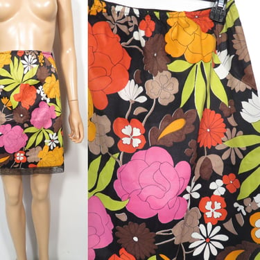 Vintage 60s Vanity Fair Mod Flower Power Half Slip Mini Skirt Slip Made In USA Size M 