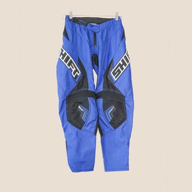 Women's Shift Blue Black Motor Cross Low Rise Cropped Pants Size Small Fall Y2k 90s Moto Street Style Pants Retro Fashion Pants 00s Pants 