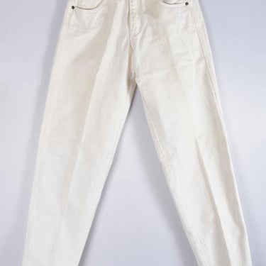 1980's High Rise White Denim Jeans, Mom Jeans, Lizwear Liz Wear Designer Jeans, size 4, 1990's Vintage Pants 