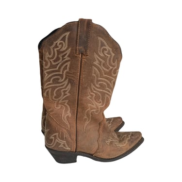 Brown Leather Western Cowboy Boots Women's US 7.5 
