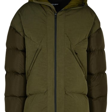 Dolce & Gabbana Green Cotton Blend Down Jacket Men