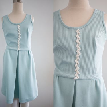 1960s/70s Aqua Knit Dress 