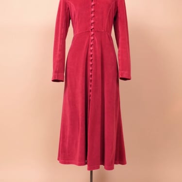 Pink Velour Button Up Dress By Ellen Ashley, M