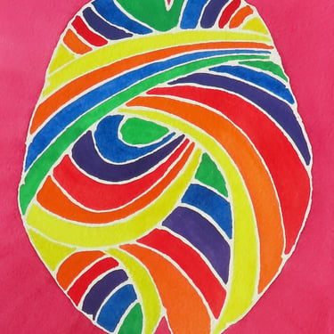 Rainbow Brain -  original watercolor painting - neuroscience art- pride 