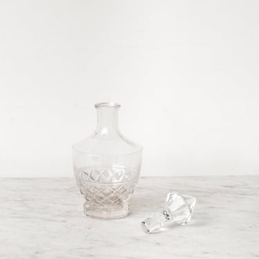 Pressed Glass Decanter with Crystal Stopper