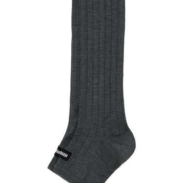 Miu Miu Women Dark Grey Silk Blend Leg Warmers