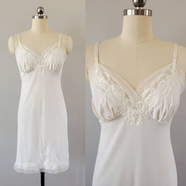 1960s Van Rate Slip with Lace and Chiffon Trim 60s Loungewear 60s Lingerie Women's Vintage Size Small 