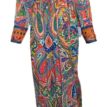 Moschino Couture Repita Juvant 1993 Paisley Hippie Dress
