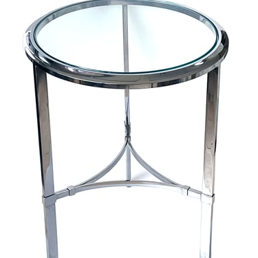 Chrome Circular Table with Glass Top
