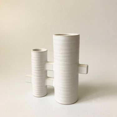 Vintage Double Cylinder Ikebana Vase 