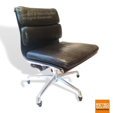Herman Miller Eames Aluminum Group SOFT PAD Leather Chair Danish Modern MCM