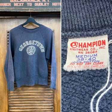 Vintage 1960’s “Champion” Label Georgetown University Cotton Sweatshirt, 60’s Vintage Clothing 