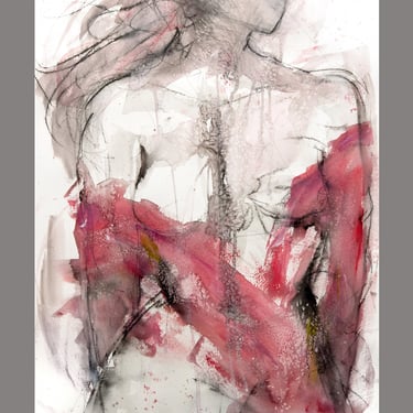 Expressive Female Feminine Painting - Female Figure - Abstract Figurative Art - 18x24 XL Art 