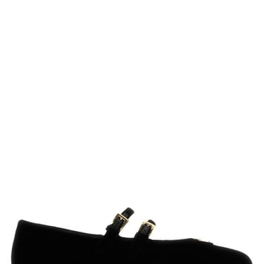 Prada Women Black Velvet Ballerinas