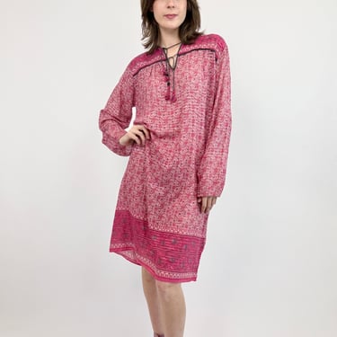 Rosy Pink Indian Cotton Dress