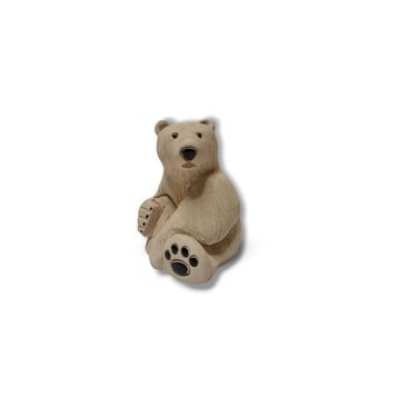 Vinttnage Polar Bear Figurine Artesania Rinconada #79, Handmade, Retired, Uruguay, Classic Collection, Alaska Arctic, Vintage Decor 