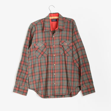 Vintage 70s Arrow gray + red plaid shirt 