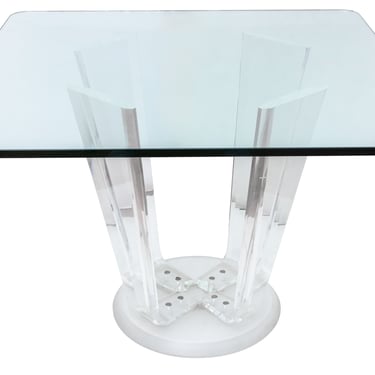 Modern Lucite Dining Table With Glass Top