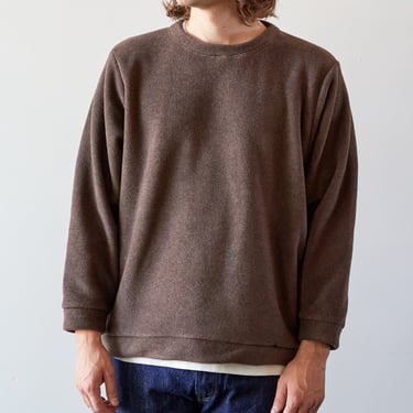 Kapital Reverse Fleece Big Crew Sweatshirt, Brown