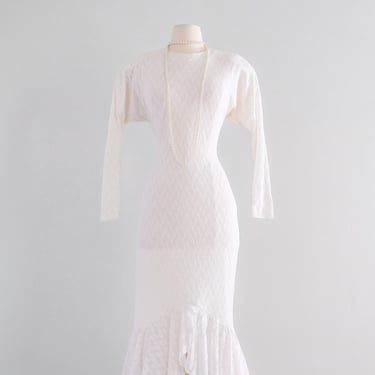 Iconic 1980's White Hot Lace Dress by Exposed / M