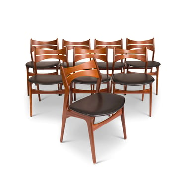 Vintage Danish Mid-Century Erik Buch Dining Chairs Model 310 (Set of 8) 