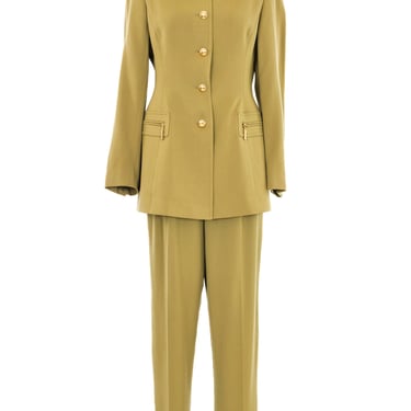 Escada Olive Military Buttoned Suit