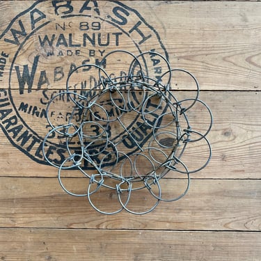 Antique Wire Egg Carrier Flowering Top 