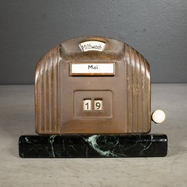 Art Deco Copper  German Perpetual Desk Calendar c.1930
