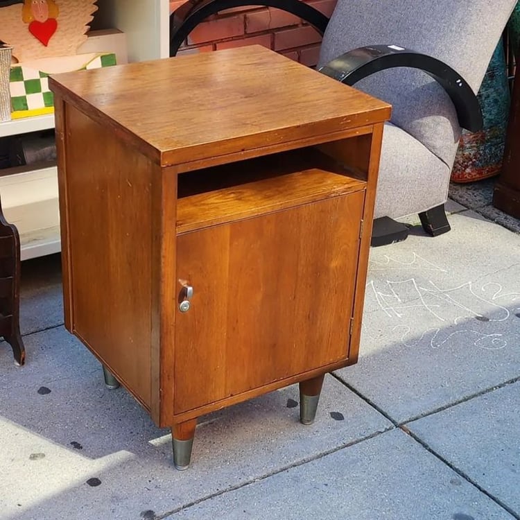 Mid Century Cabinet or Night Stand, 20" Wide 18" deep 29" tall