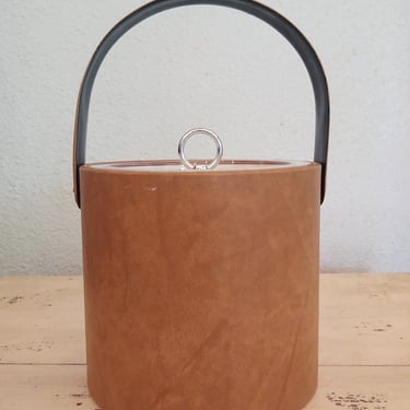 1970's Vintage Georges Briard Faux Leather Ice Bucket - Perfect Condition 