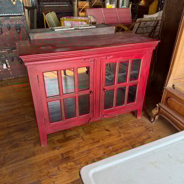 Red 2 Door Console Table/Cabinet
