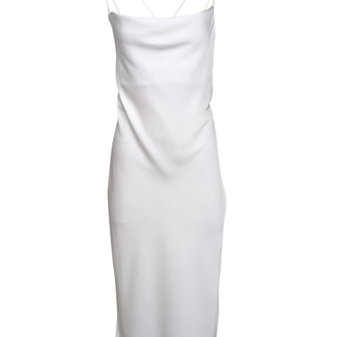 Sachin & Babi - White Cowl Neckline Lace Trim "Dylan" Dress Sz 10