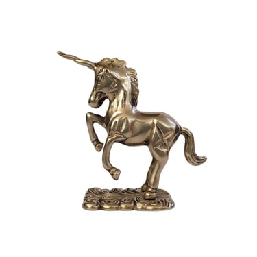 Vintage Brass Unicorn Figurine, Mid Century Brass Home Decor 